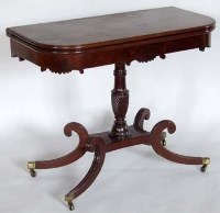 Lot 643 - Mahogany fold-over tea table