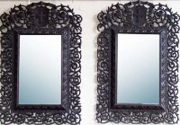 Lot 658 - Pair of pierced frame carved oak Victorian