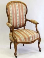 Lot 660 - French walnut Louis XV salon chair