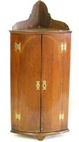 Lot 661 - Oak bow fronted corner cupboard.