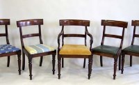 Lot 667 - 8 19th Century mahogany dining chairs.
