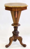 Lot 670 - Victorian walnut work table