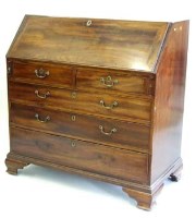 Lot 676 - George III mahogany bureau