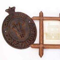 Lot 9 - Cheshire constabulary iron sign together with a