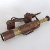 Lot 10 - Dollond leather covered five-draw telescope.