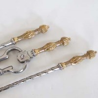 Lot 11 - Brass and steel fire irons