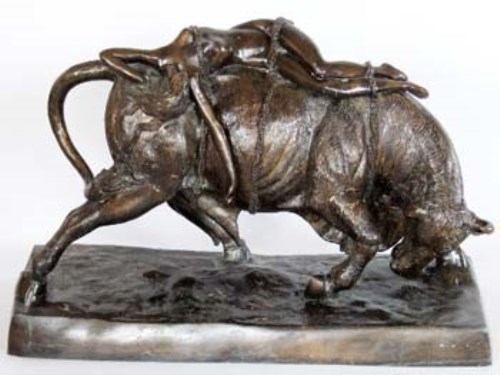 Lot 21 - Modern cast bronze of the abduction of Europa.