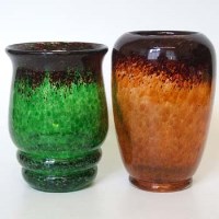 Lot 61 - Pair of Monart type vases.