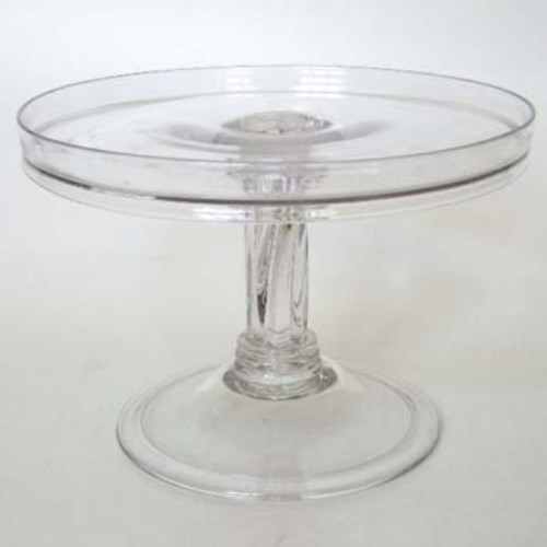 Lot 64 - Glass tazza,  with spiralling stem above three