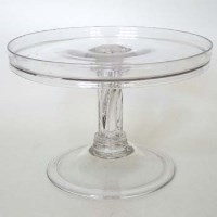 Lot 64 - Glass tazza,  with spiralling stem above three