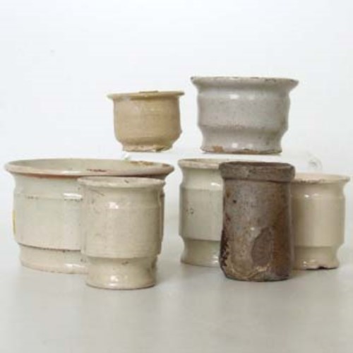 Lot 109 - Seven 18th century ointment pots