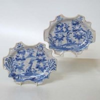 Lot 115 - Pair of Faience dishes,   with shaped edges