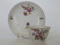 Lot 118 - Chelsea teabowl and saucer circa 1755   painted