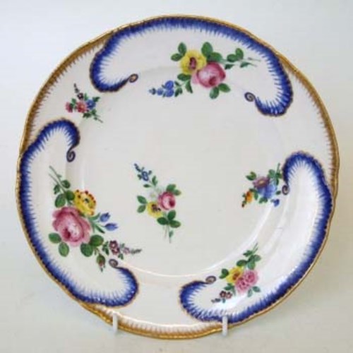 Lot 177 - Sevres plate,   outside decorated, painted with