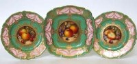 Lot 186 - Two Royal Worcester plates and a dish signed Sebright