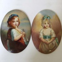 Lot 193 - Pair of plaques painted by Micklewright.