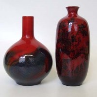 Lot 217 - Two Royal Doulton flambe vases.