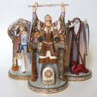 Lot 222 - Three Minton figures of Merlin, Arthur and