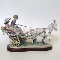 Lot 226 - Lladro figure group of pony and trap.