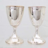 Lot 251 - Pair of silver chalices