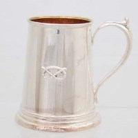 Lot 256 - Silver mug applied with the Staffordshire knot
