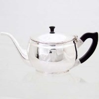 Lot 258 - Oval silver teapot