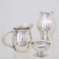 Lot 268 - Silver jug; silver vase; small silver bowl (3)