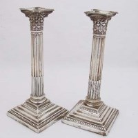 Lot 272 - Pair of silver candlesticks.