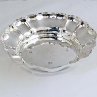 Lot 300 - Silver lobed bowl.