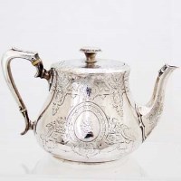 Lot 338 - Victorian silver pear shaped teapot