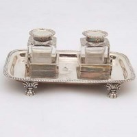 Lot 347 - Silver inkstand