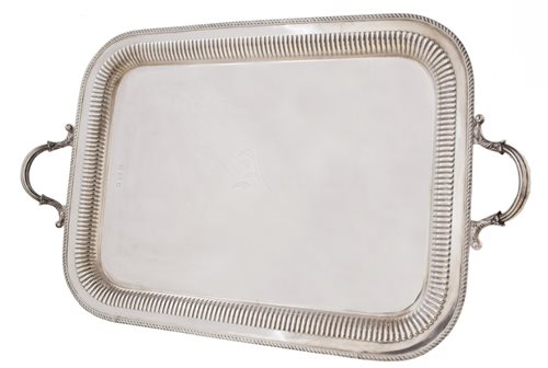 Lot 6 - Silver rectangular serving tray