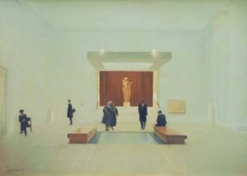 Lot 13 - Roy Tidmarsh, Sculpture Room, British Museum, oil