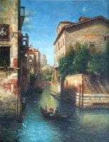 Lot 19 - S. Conti, Venetian scene, oil