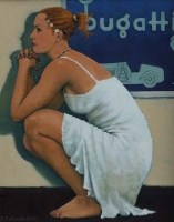 Lot 53 - Roger Eastwood, Bugatti girl, oil