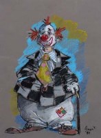 Lot 62 - Francis Wainwright, Clown, pastel