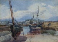 Lot 70 - H.H.G., 20th century, Harbour view, watercolour