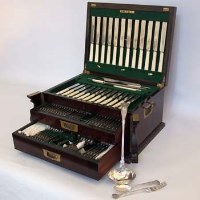 Lot 242 - Silver canteen of cutlery.