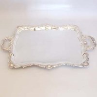 Lot 243 - Large silver twin handled tray.