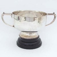 Lot 254 - Silver two handled rose bowl on socle.
