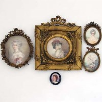 Lot 267 - Four Miniatures and a Brooch