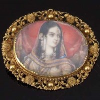 Lot 268 - Gold Indian Miniature Portrait