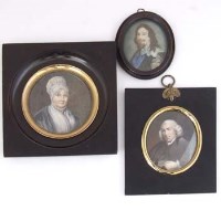 Lot 273 - Three 19th century miniatures of Dr Johnson, Eliz