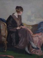 Lot 8 - Robert Hope, Seated female, oil