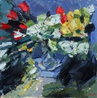 Lot 12 - Don McKinlay, Floral still life, oil