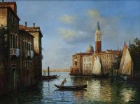 Lot 30 - S. Conti, Venetian scene, oil