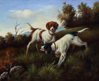 Lot 31 - R. Horton, Study of dogs in landscape, oil