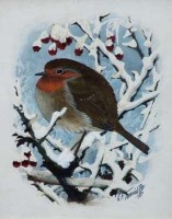 Lot 62 - C.F. Tunicliffe, Robin, watercolour