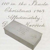 Lot 215 - Tiffany silver cigarette box presented to David Merrick (Broadway Producer) 110 In The Shade was the show he was producing.