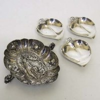 Lot 223 - Three Tiffany & Co sterling silver peach-shaped